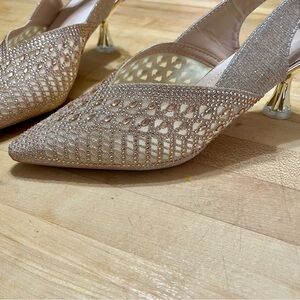 Chic Gold Women's Slingback Heels